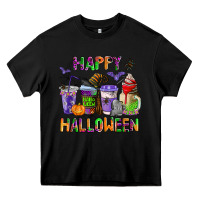 Black happy halloween coffee cups Heavy Core Tee - AdoDesignShop