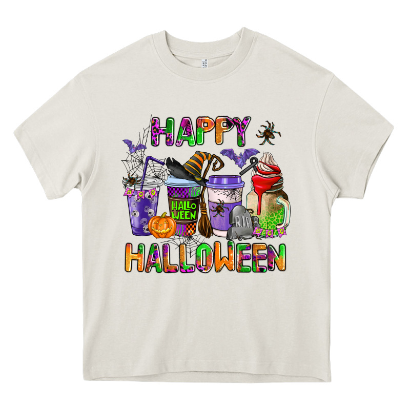 Happy Halloween Coffee Cups Heavy Core Tee by AdoDesignShop | Teevron
