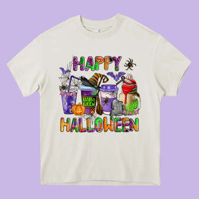 Happy Halloween Coffee Cups Heavy Core Tee Designed By Adodesignshop