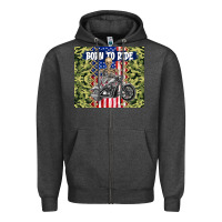 Charcoal Heather born to ride Zipper Hoodie - TumblerDesignByShophia