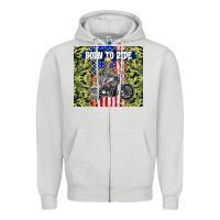 Dove Grey born to ride Zipper Hoodie - TumblerDesignByShophia