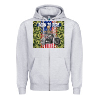 Heather Grey born to ride Zipper Hoodie - TumblerDesignByShophia