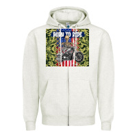 Oatmeal Heather born to ride Zipper Hoodie - TumblerDesignByShophia