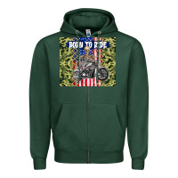 Sports Green born to ride Zipper Hoodie - TumblerDesignByShophia
