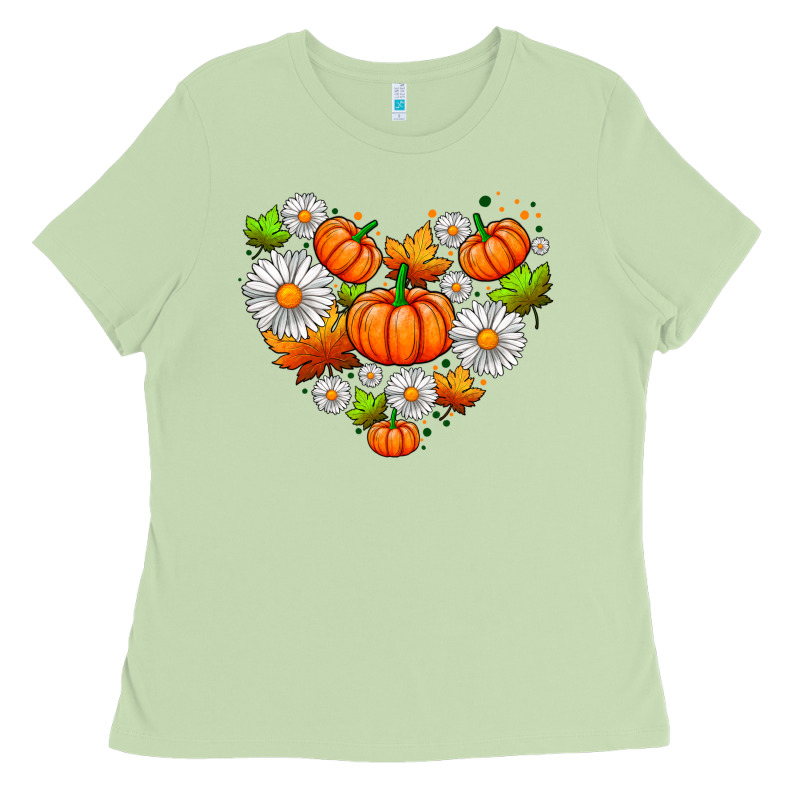 Pumpkin And Daisies Ladies Tee by AdoDesignShop | Teevron