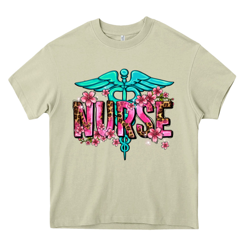 Floral Nurse Heavy Core Tee by AdoDesignShop | Teevron