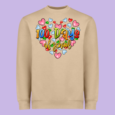 100 Days Of School Heavyweight Sweatshirt Designed By Artiststas