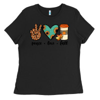 Black peace love fall Ladies Tee - JahusDesignShop