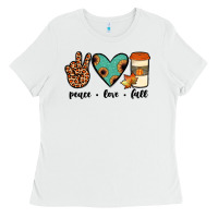 White peace love fall Ladies Tee - JahusDesignShop