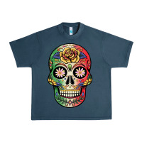 Midnight Navy mexican skull Urban Heavy Tee - JahusDesignShop