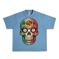Pebble Blue mexican skull Urban Heavy Tee - JahusDesignShop
