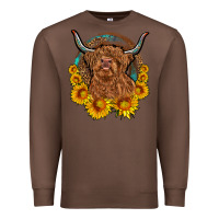Chestnut cow sunflower leopard Premium Sweatshirt - OliviaCreatesArt