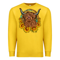 Lemon cow sunflower leopard Premium Sweatshirt - OliviaCreatesArt