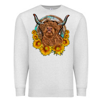 Oatmeal Heather cow sunflower leopard Premium Sweatshirt - OliviaCreatesArt