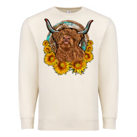 Sandshell cow sunflower leopard Premium Sweatshirt - OliviaCreatesArt