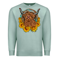 Seafoam cow sunflower leopard Premium Sweatshirt - OliviaCreatesArt
