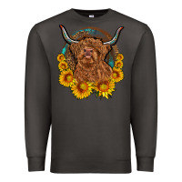 Smoke cow sunflower leopard Premium Sweatshirt - OliviaCreatesArt