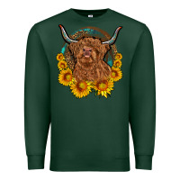 Sports Green cow sunflower leopard Premium Sweatshirt - OliviaCreatesArt