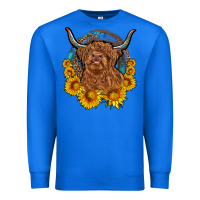 True Royal cow sunflower leopard Premium Sweatshirt - OliviaCreatesArt