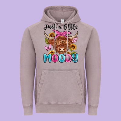 Just A Little Moody Vintage Hoodie Designed By Maliassmallbusiness