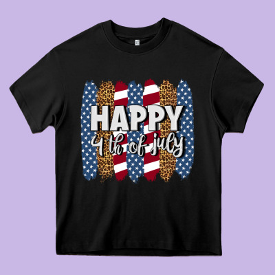 Happy 4th Of July Brushstrokes Heavy Core Tee Designed By Bundleandbundleshop