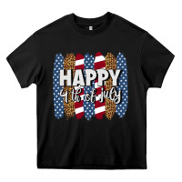 Black happy 4th of july brushstrokes Heavy Core Tee - BundleAndBundleShop