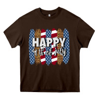 Chocolate Brown happy 4th of july brushstrokes Heavy Core Tee - BundleAndBundleShop