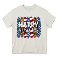 Cream happy 4th of july brushstrokes Heavy Core Tee - BundleAndBundleShop