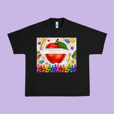 Custom Teacher Name Apple Urban Heavy Tee Designed By Nancycooperartshop