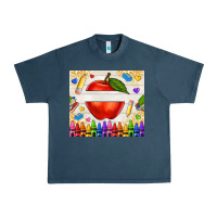 Midnight Navy custom teacher name apple Urban Heavy Tee - NancyCooperArtShop