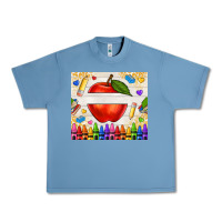 Pebble Blue custom teacher name apple Urban Heavy Tee - NancyCooperArtShop