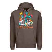 Coffee He is risen with Cross Easter Day Premium Hoodie - HowdyJamesFarm