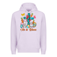 Lilac He is risen with Cross Easter Day Premium Hoodie - HowdyJamesFarm