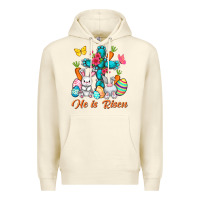 Sandshell He is risen with Cross Easter Day Premium Hoodie - HowdyJamesFarm