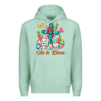 Seafoam He is risen with Cross Easter Day Premium Hoodie - HowdyJamesFarm