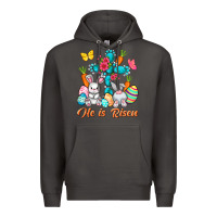 Smoke He is risen with Cross Easter Day Premium Hoodie - HowdyJamesFarm