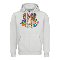 Dove Grey Easter heart Easter Day Zipper Hoodie - HowdyJamesFarm