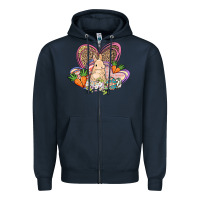 Navy Easter heart Easter Day Zipper Hoodie - HowdyJamesFarm