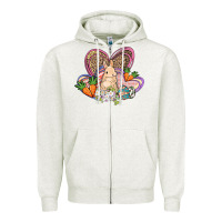 Oatmeal Heather Easter heart Easter Day Zipper Hoodie - HowdyJamesFarm