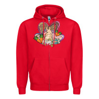 Red Easter heart Easter Day Zipper Hoodie - HowdyJamesFarm