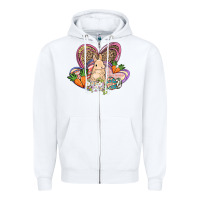 White Easter heart Easter Day Zipper Hoodie - HowdyJamesFarm