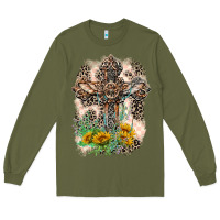 Army Green Western with Crosses Long Sleeve Tee - LillyAllenDesigns