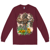Burgundy Western with Crosses Long Sleeve Tee - LillyAllenDesigns