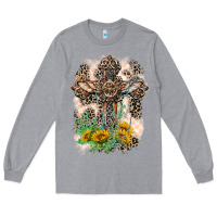Heather Grey Western with Crosses Long Sleeve Tee - LillyAllenDesigns