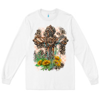 White Western with Crosses Long Sleeve Tee - LillyAllenDesigns