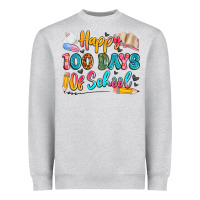 Heather Grey happy 100 days of school Heavyweight Sweatshirt - Artiststas