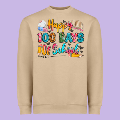 Happy 100 Days Of School Heavyweight Sweatshirt Designed By Artiststas