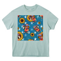 Arona 4th of july sunflowers hotdog seamless pattern Heavy Core Tee - BundleAndBundleShop