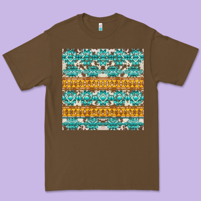 Aztec Cowhide Seamless Premium Tee Designed By Adodesignshop