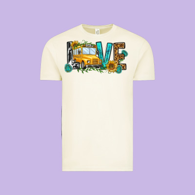 School Bus Love Vintage Tee Designed By Nancycooperartshop